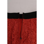 Dolce & Gabbana Orange Macramé Lace Pencil Skirt SKI1035-6
