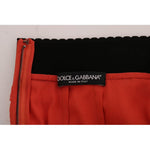 Dolce & Gabbana Orange Macramé Lace Pencil Skirt SKI1035-6