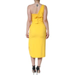 Dolce & Gabbana Yellow One Shoulder Side Slit Midi Dress DR281202-42