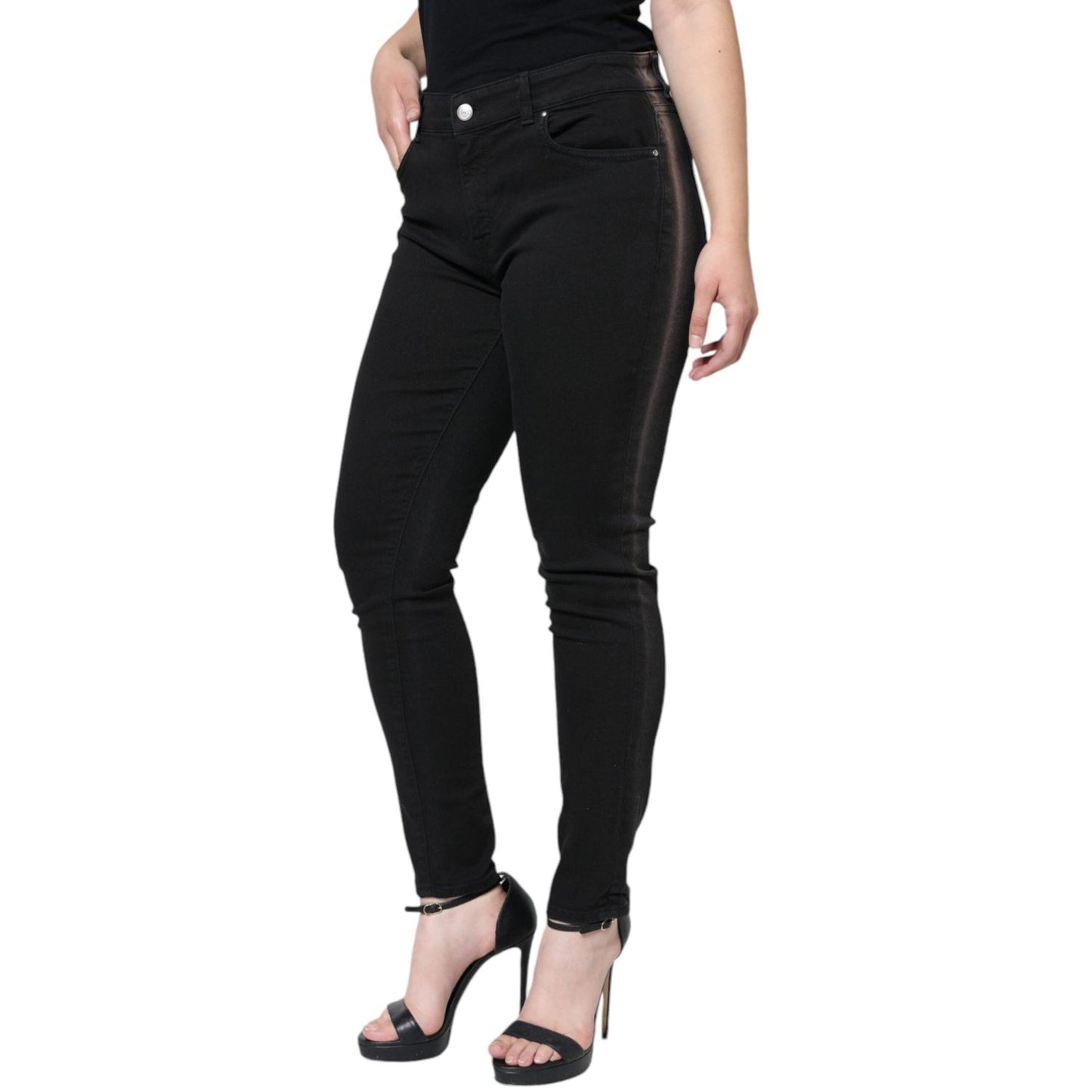 Dolce & Gabbana Black Cotton Stretch Skinny Denim Jeans Dolce & Gabbana Black