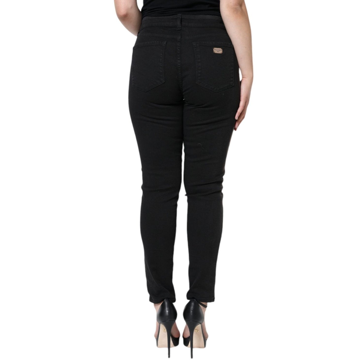 Dolce & Gabbana Black Cotton Stretch Skinny Denim Jeans Dolce & Gabbana Black