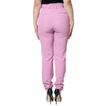 Dolce & Gabbana Pink Polyester High Waist Women Tapered Pants PAN75637-42