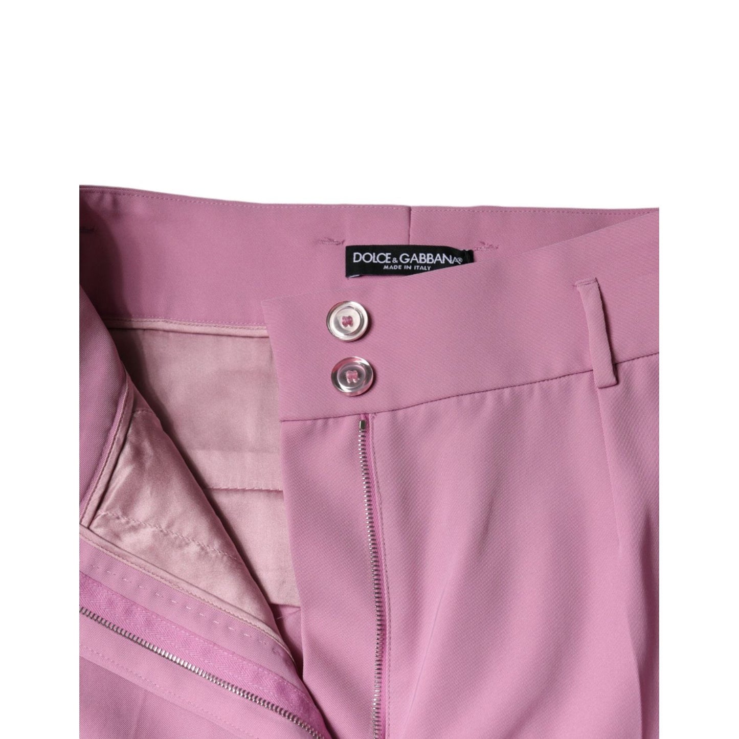 Dolce & Gabbana Pink Polyester High Waist Women Tapered Pants PAN75637-42