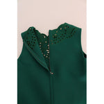 Dolce & Gabbana Green Floral Cutout Silk Wool Dress DR1210-3