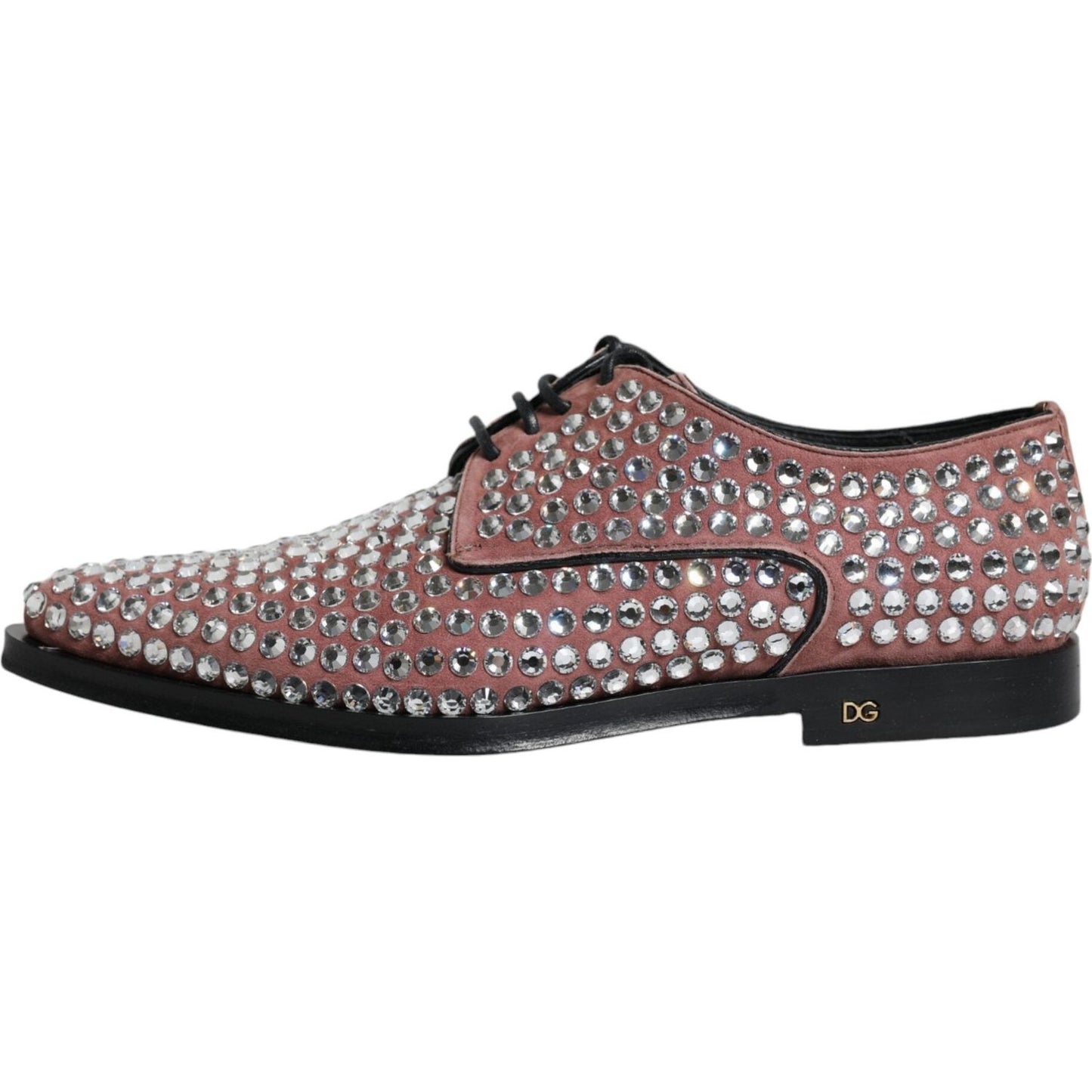 Dolce & Gabbana Brown Strass Embellished Derby Dress Shoes Dolce & Gabbana Dim Gray