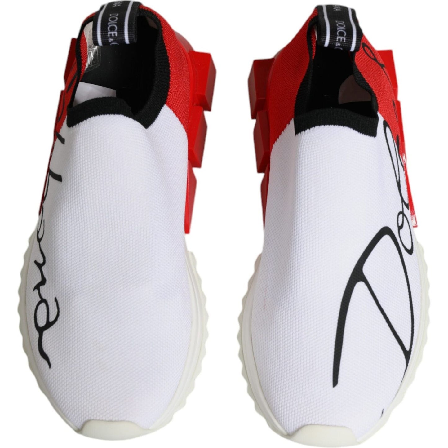 Dolce & Gabbana White Red Low Top Sorrento Men Sneakers Shoes Dolce & Gabbana Light Gray