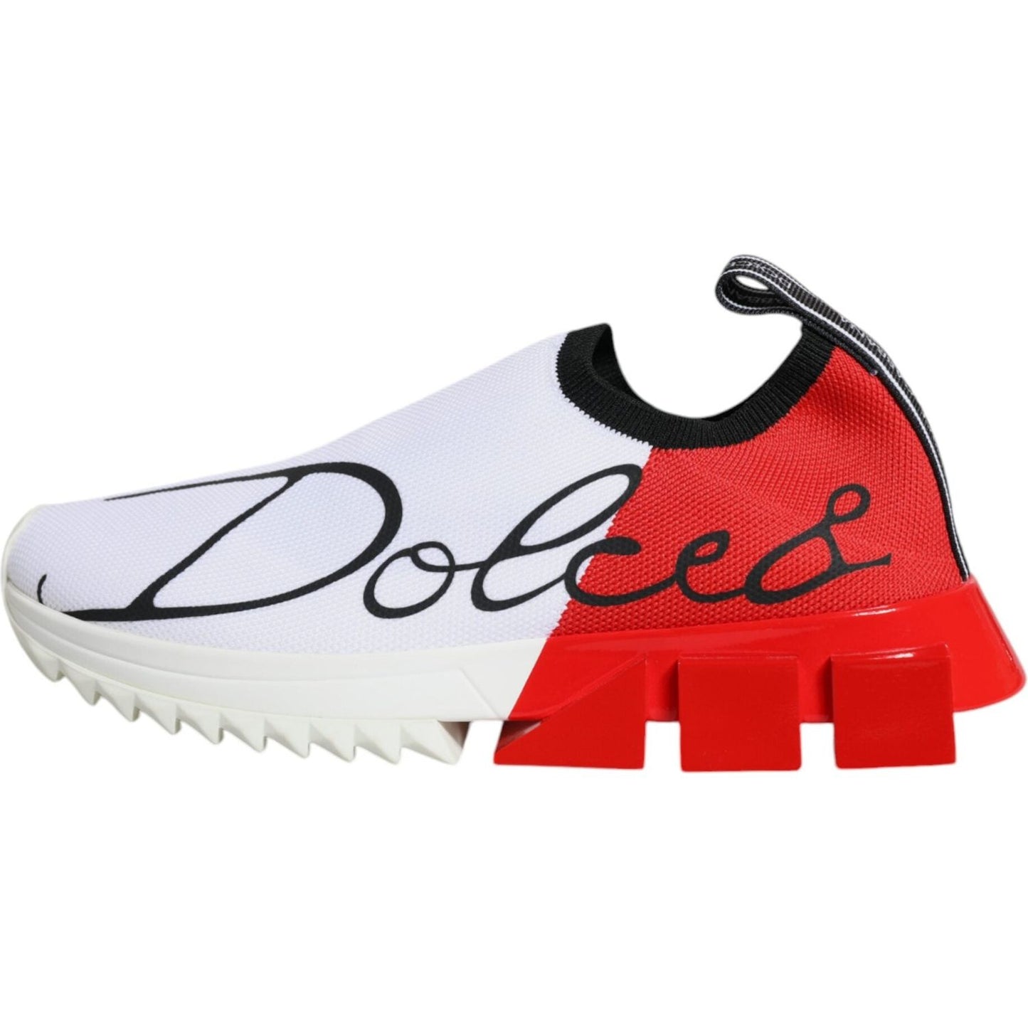 Dolce & Gabbana White Red Low Top Sorrento Men Sneakers Shoes Dolce & Gabbana Firebrick