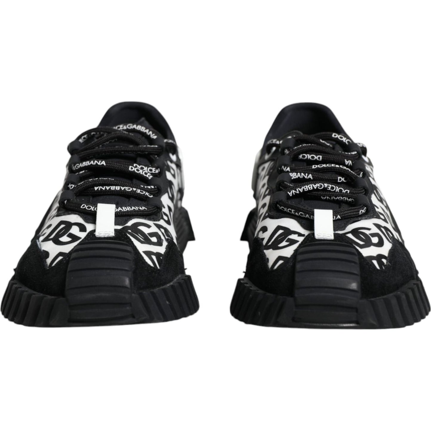 Dolce & Gabbana Black Logo Lace Up Low Top NS1 Sneakers Shoes Dolce & Gabbana Black
