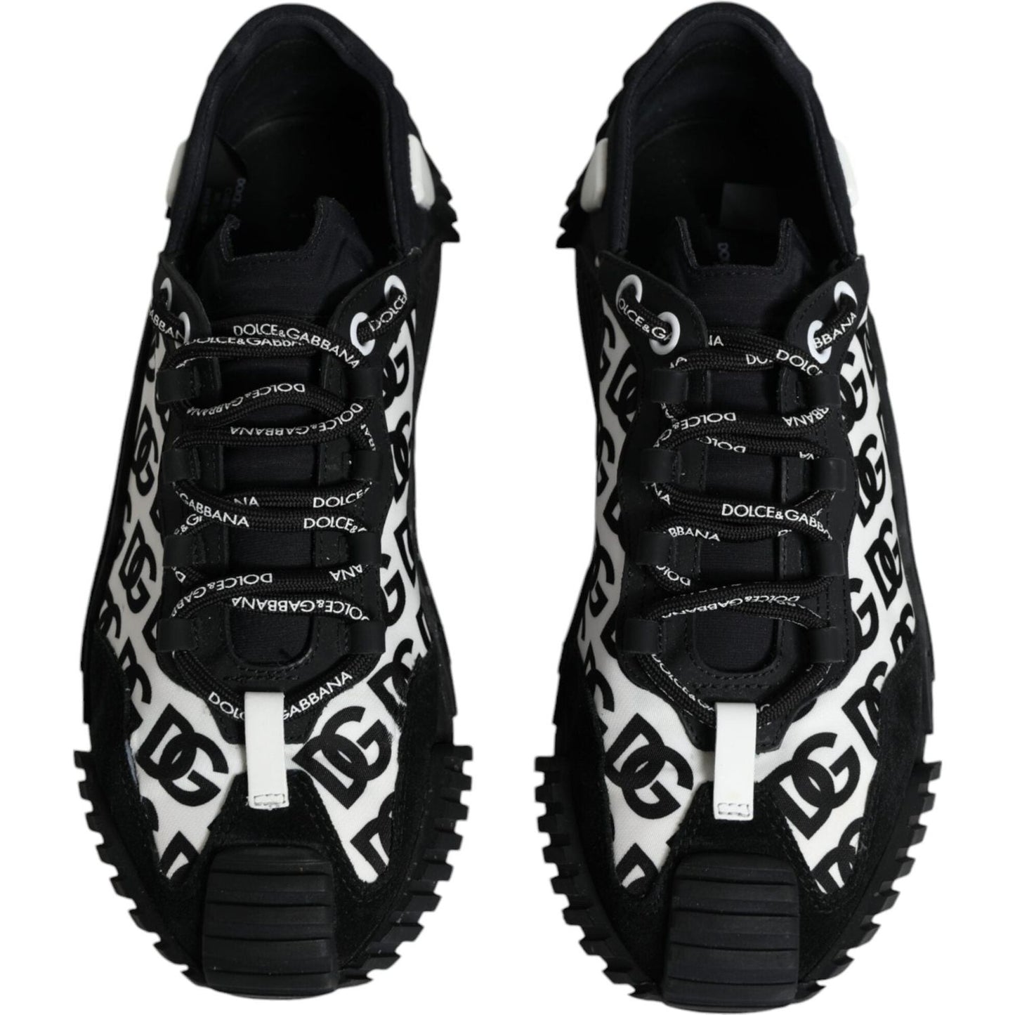 Dolce & Gabbana Black Logo Lace Up Low Top NS1 Sneakers Shoes Dolce & Gabbana Black