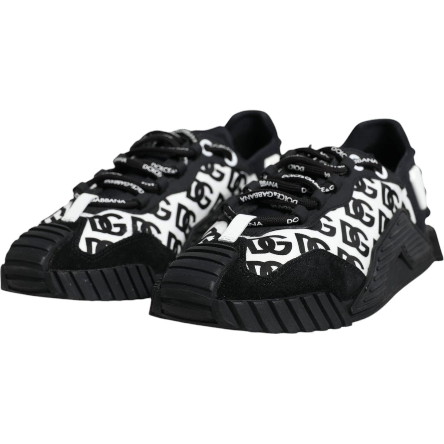 Dolce & Gabbana Black Logo Lace Up Low Top NS1 Sneakers Shoes Dolce & Gabbana Black