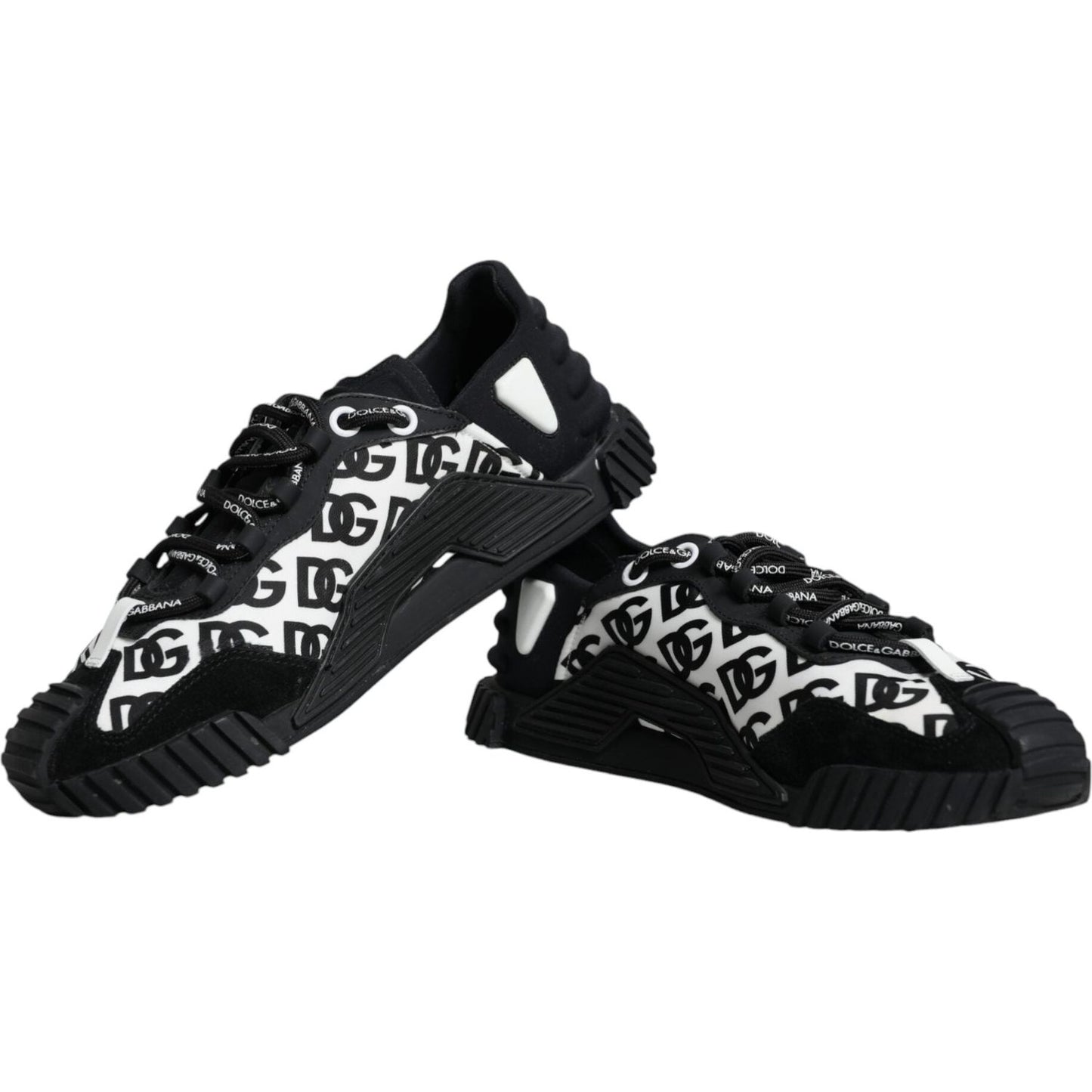 Dolce & Gabbana Black Logo Lace Up Low Top NS1 Sneakers Shoes Dolce & Gabbana Black