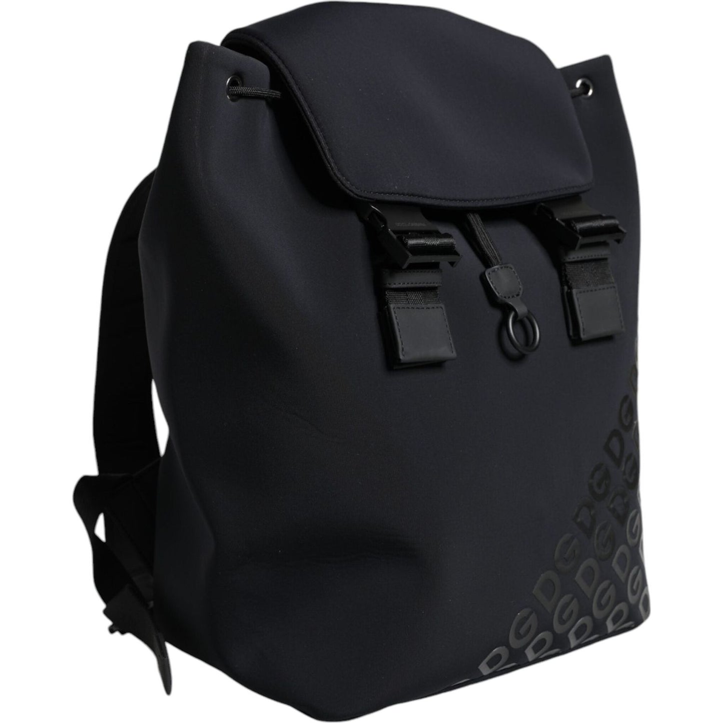 Dolce & Gabbana Black DG Mania Neoprene Travel Back Pack Bag Dolce & Gabbana Black