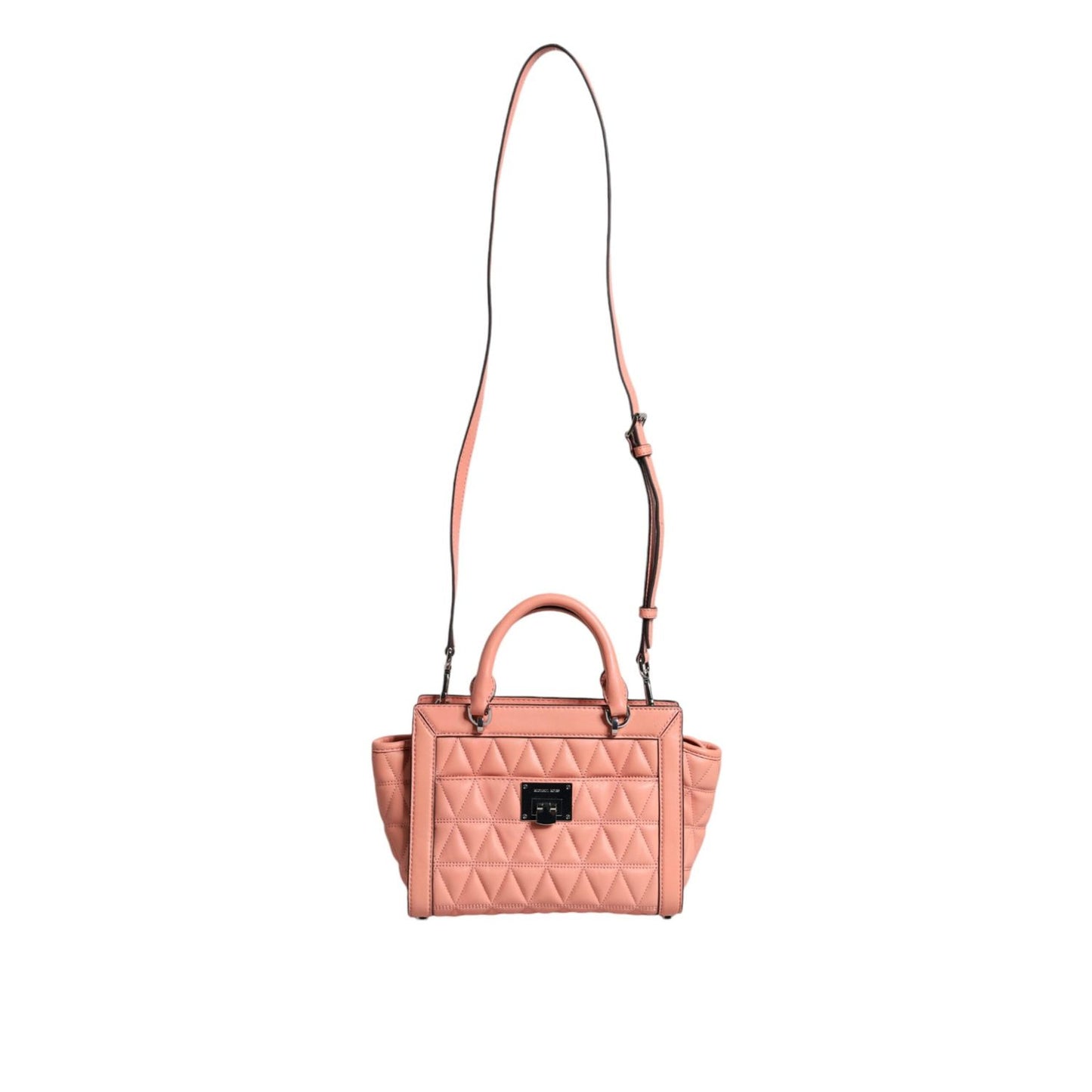 Michael Kors Peach Quilted Leather Logo Crossbody VIVIANNE Messenger Bag MK5006