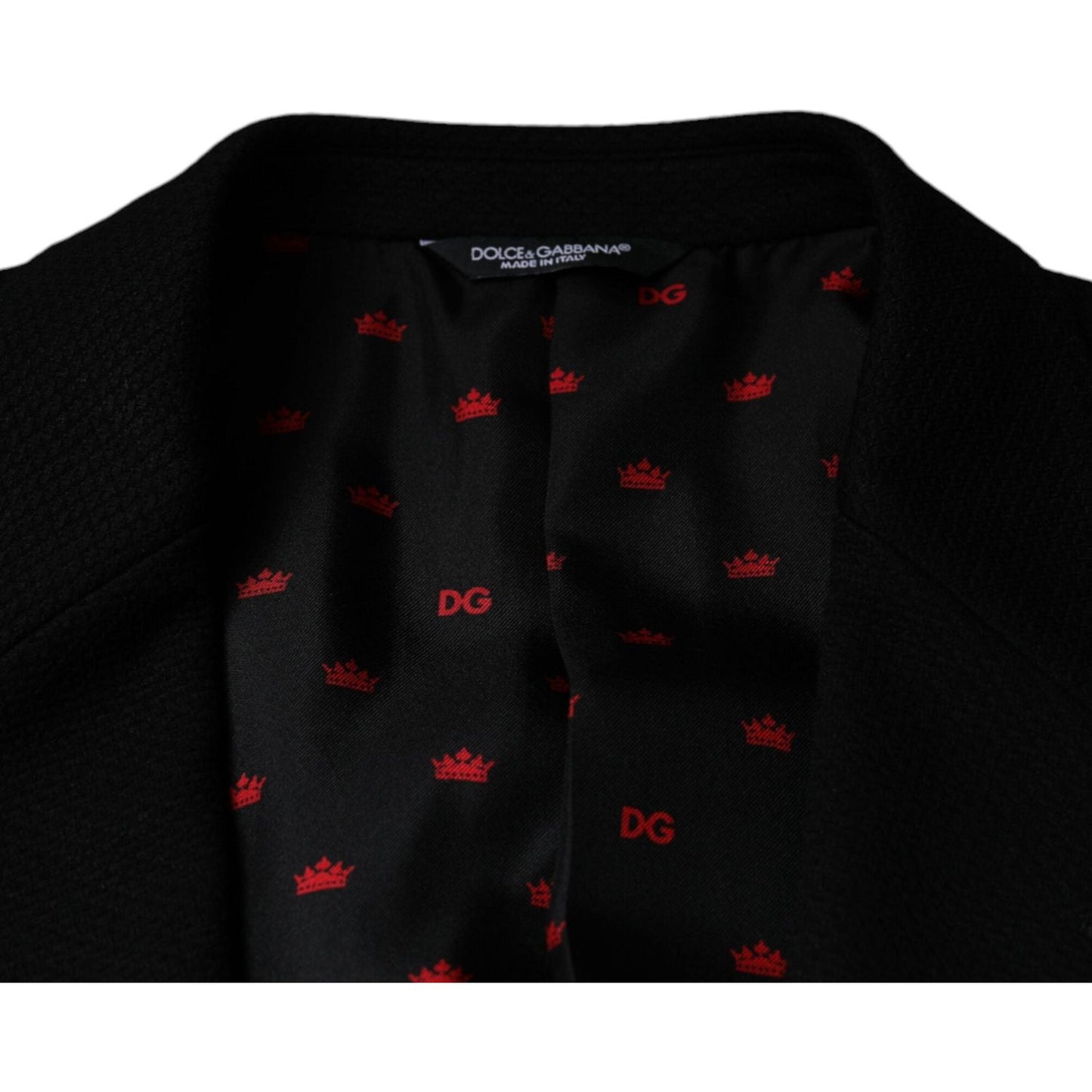 Dolce & Gabbana Black Crown Bee Single Breasted Coat Blazer Dolce & Gabbana Black