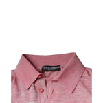 Dolce & Gabbana Pink Polyester Long Sleeve Men Polo T-shirt