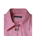 Dolce & Gabbana Pink Cotton Collared Button Down Shirt TSH86585-40
