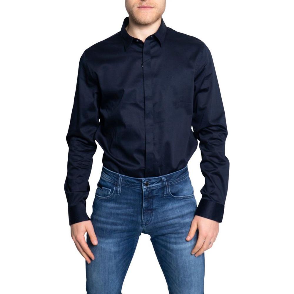 Armani Exchange Blue Cotton Shirt