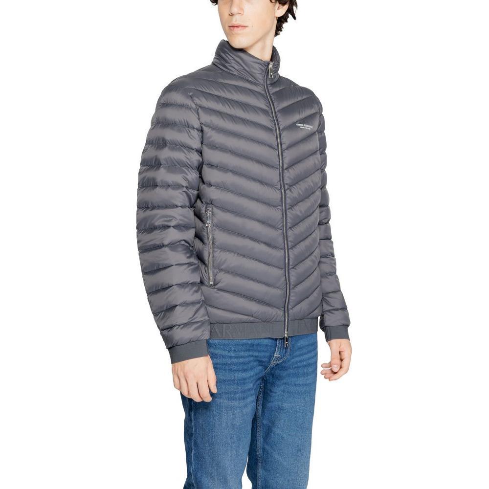 Armani Exchange Gray Polyester Coat