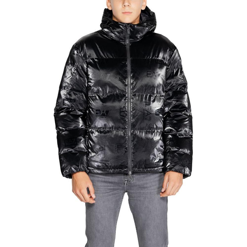 EA7 Emporio Armani Black Polyester Jackets & Coat