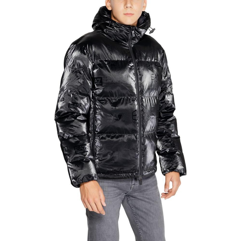 EA7 Emporio Armani Black Polyester Jackets & Coat
