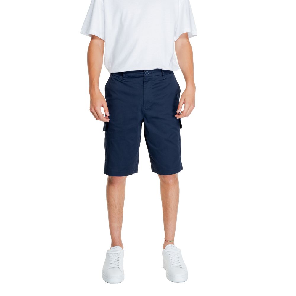 Armani Exchange Blue Cotton Bermuda