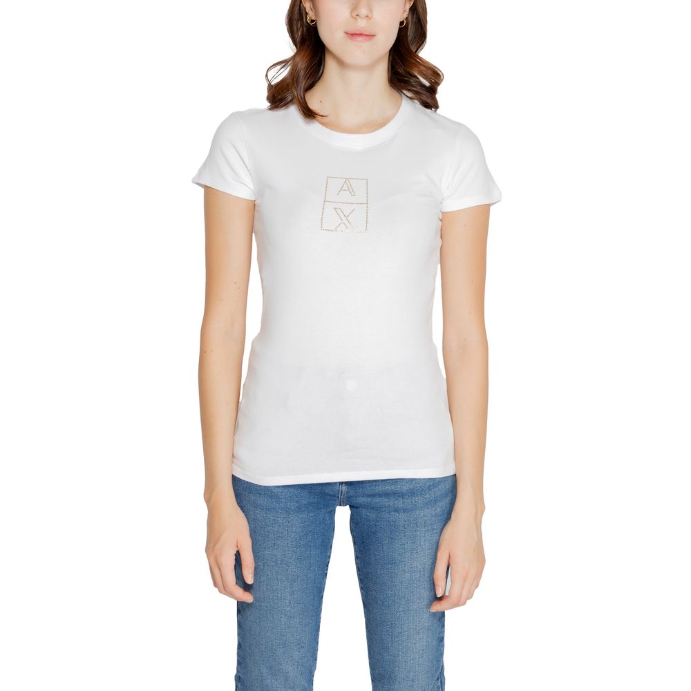 Armani Exchange White Cotton Tops & T-Shirt Armani Exchange Light Gray