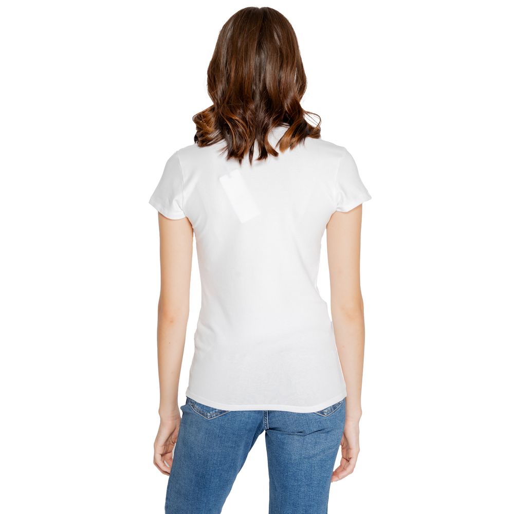 Armani Exchange White Cotton Tops & T-Shirt Armani Exchange Light Gray
