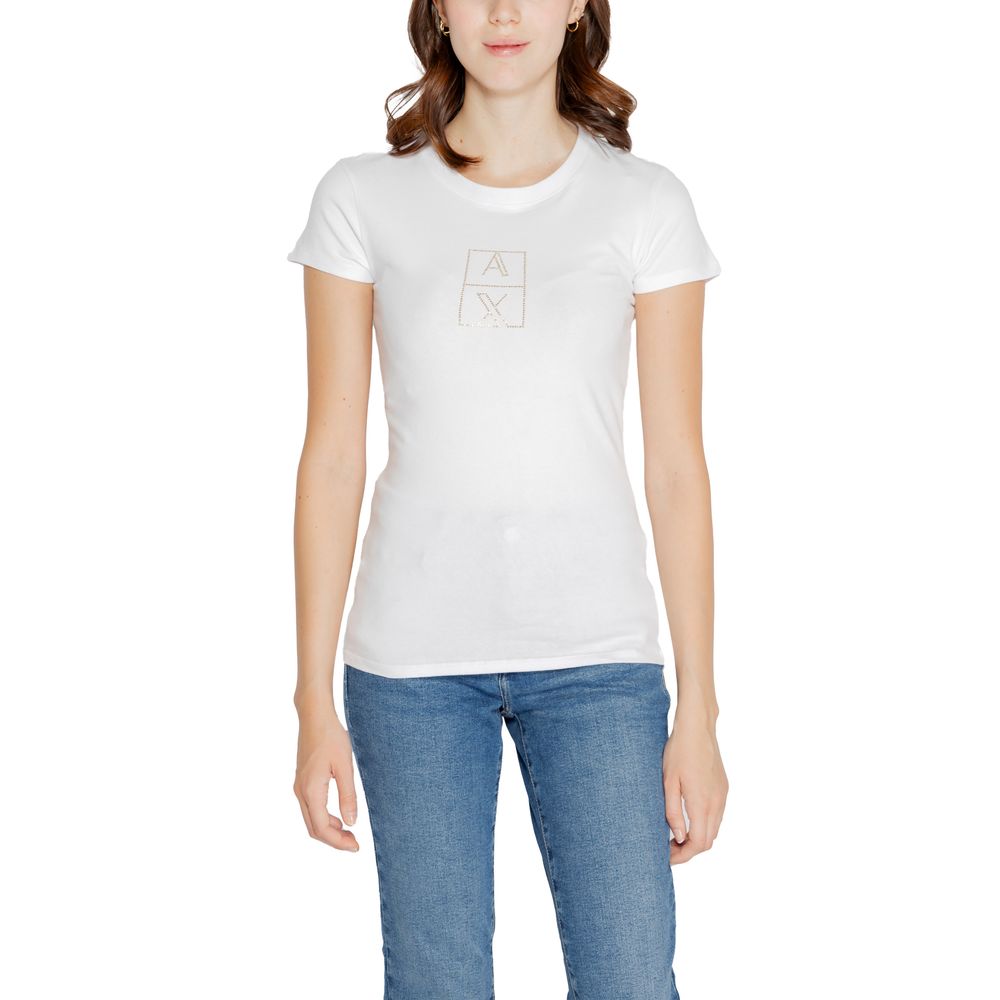 Armani Exchange White Cotton Tops & T-Shirt Armani Exchange Light Gray