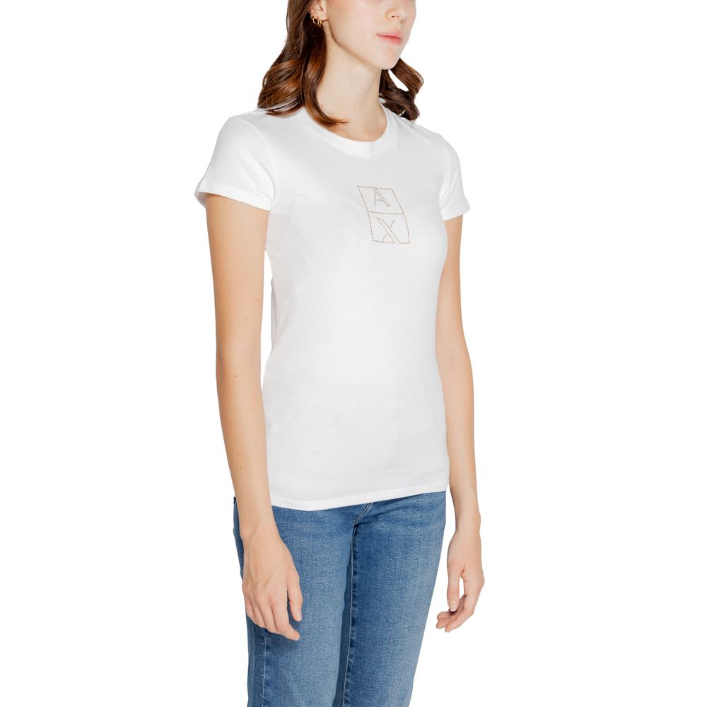 Armani Exchange White Cotton Tops & T-Shirt Armani Exchange Dim Gray