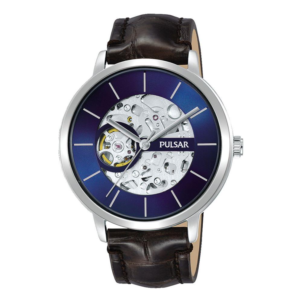 Pulsar Brown Leather Watch Pulsar Light Gray
