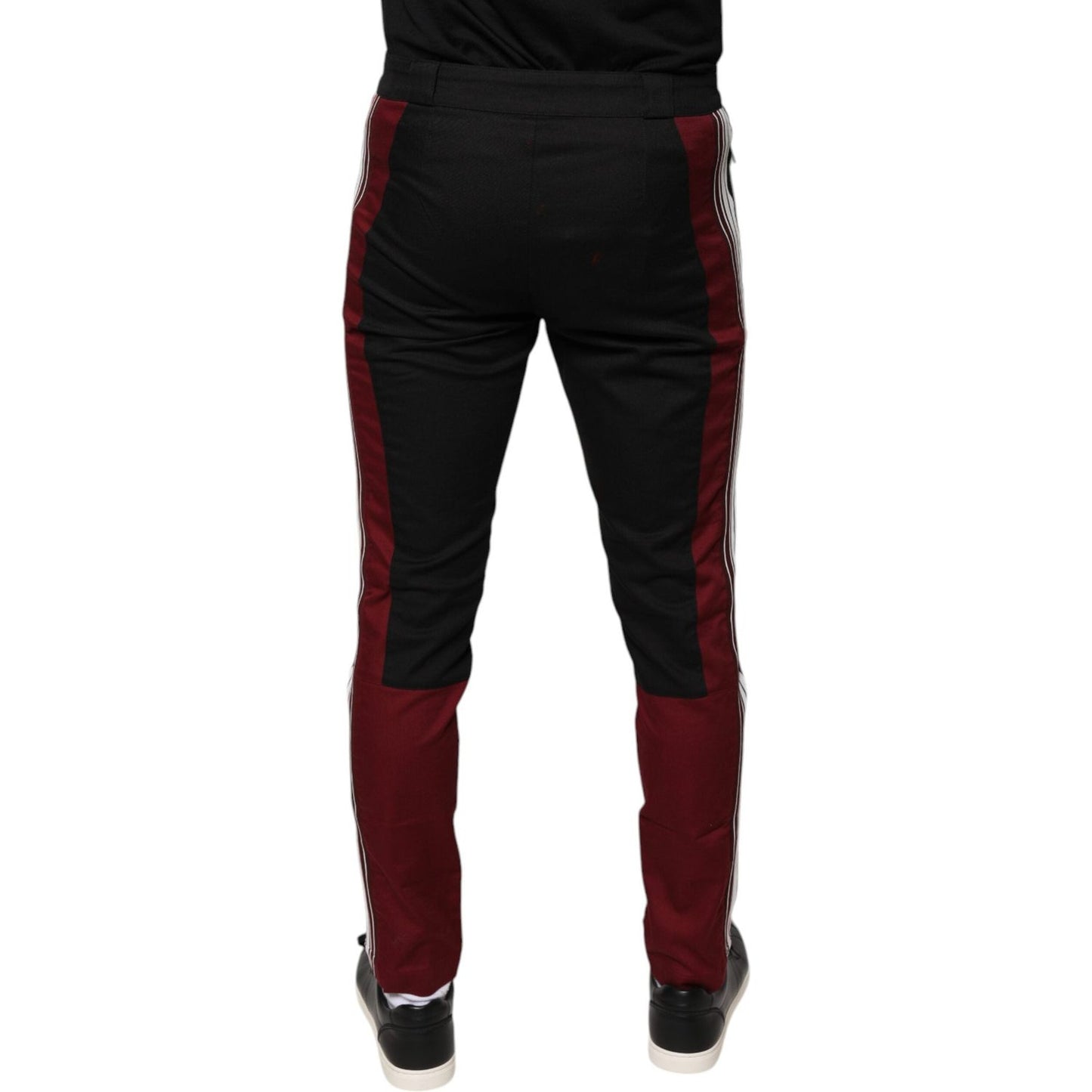 Dolce & Gabbana Multicolor Stripe Skinny Cotton Pants Dolce & Gabbana Black