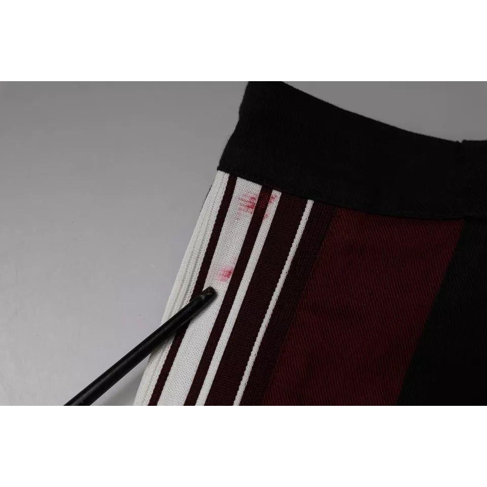 Dolce & Gabbana Multicolor Stripe Skinny Cotton Pants Dolce & Gabbana Black