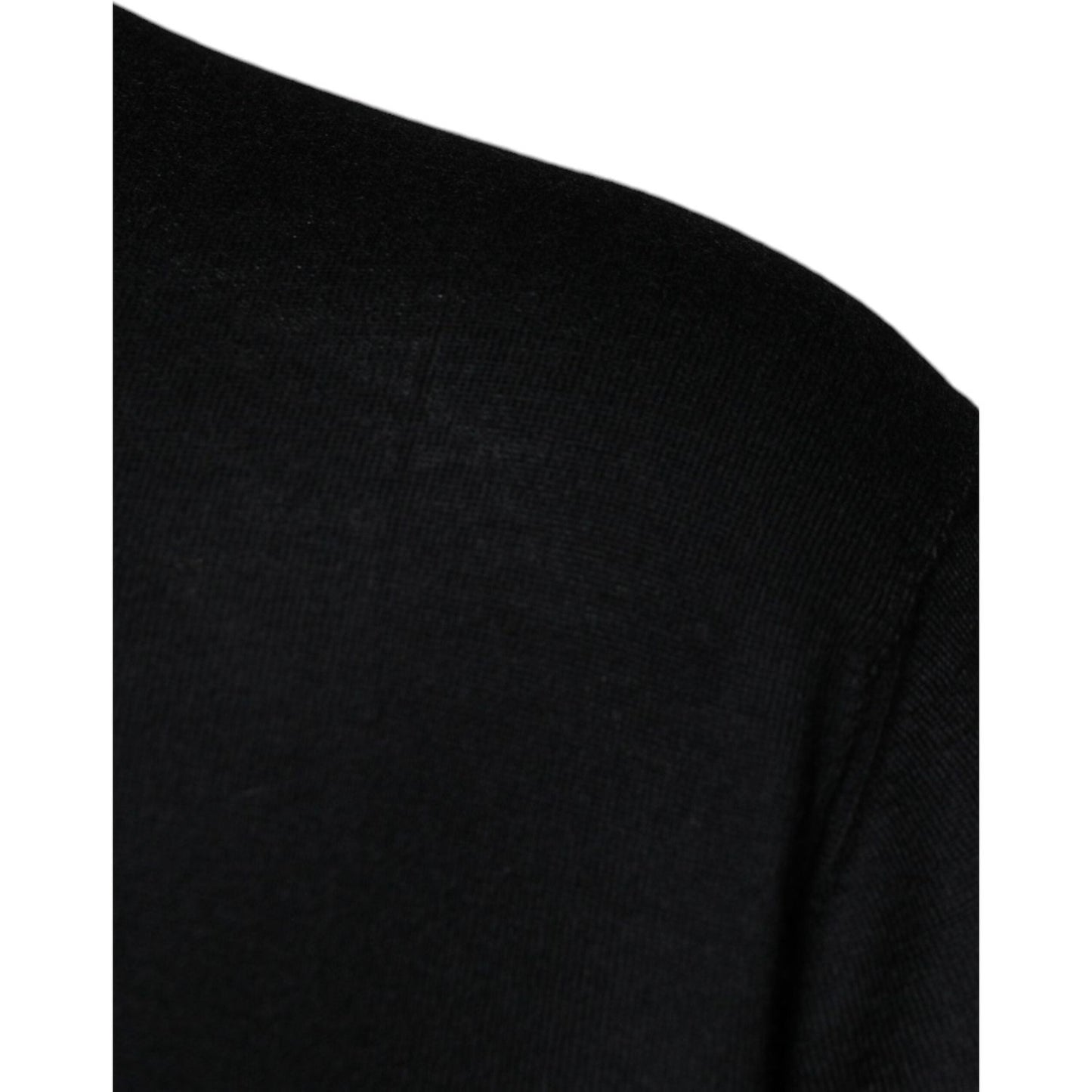 Dolce & Gabbana Black Cashmere Crew Neck Pullover Sweater Dolce & Gabbana Black