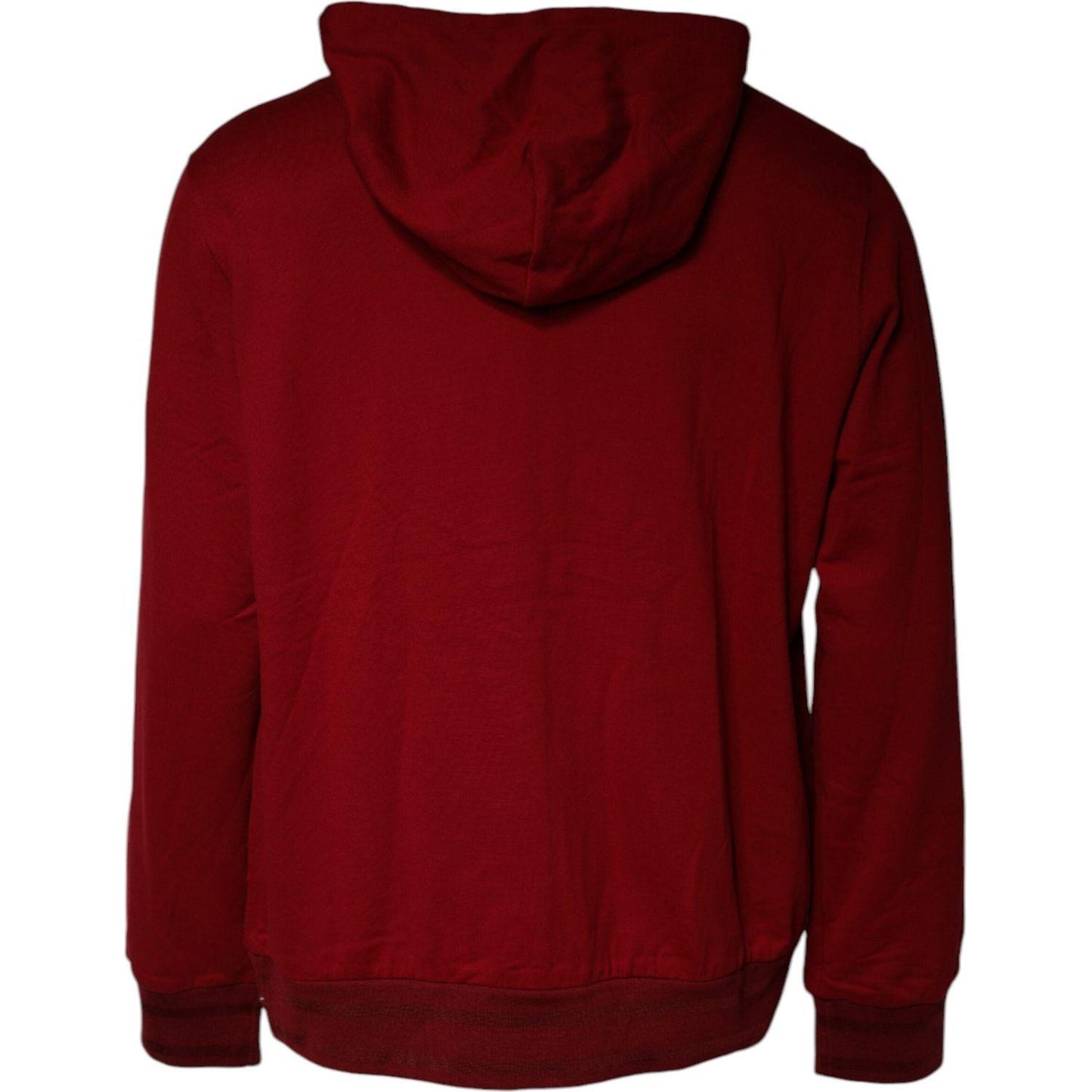 Dolce & Gabbana Red Logo Plaque Hooded Sweatshirt Sweater Dolce & Gabbana Dark Red