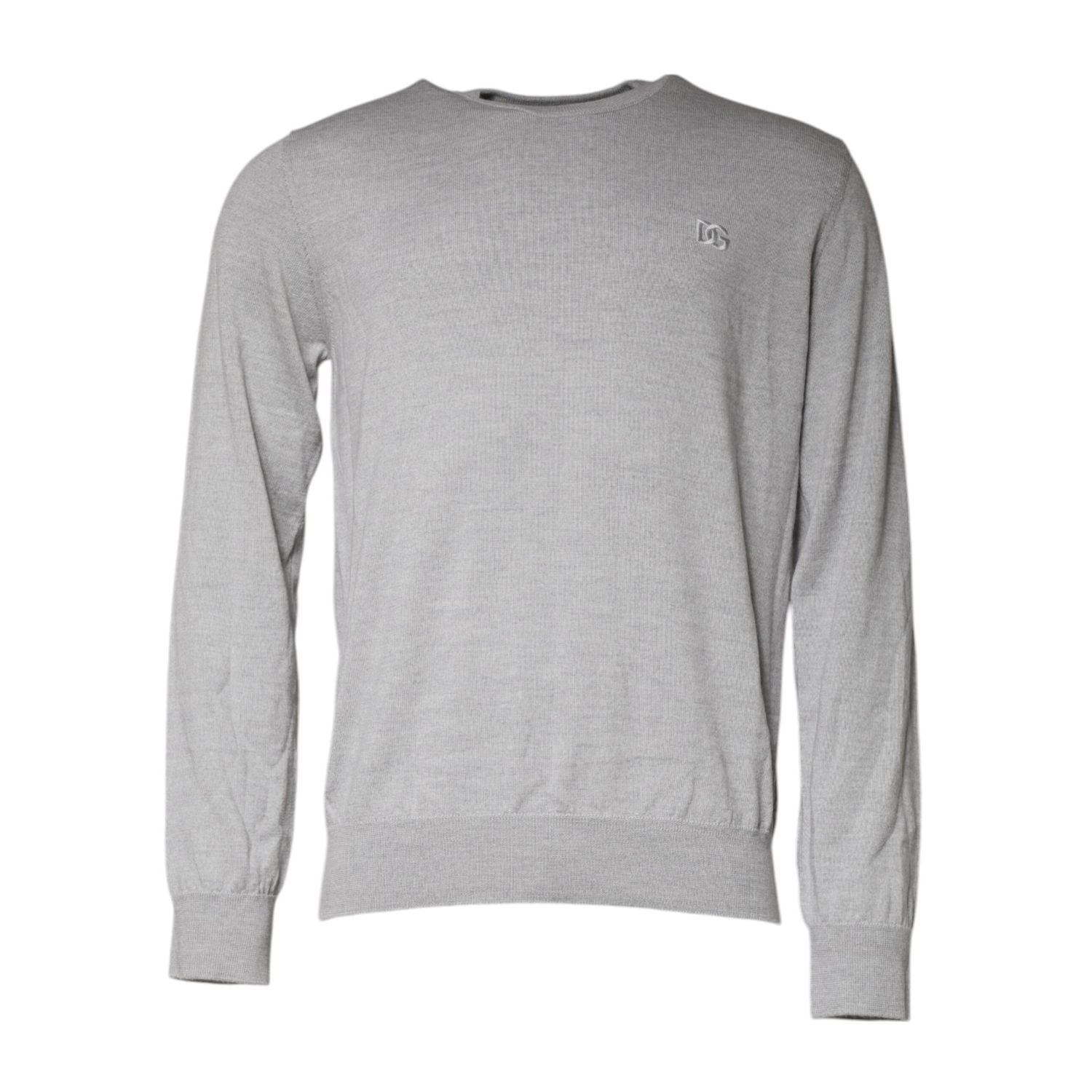 Dolce & Gabbana Light Gray Wool Crew Neck Pullover Sweater