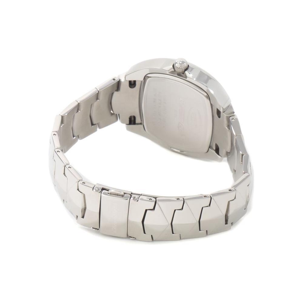 Back of Chronotech Silver Stainless Steel Dress Watch showing bracelet and closure