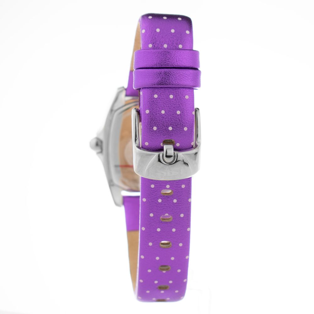 Chronotech Purple Leather Dress Watch