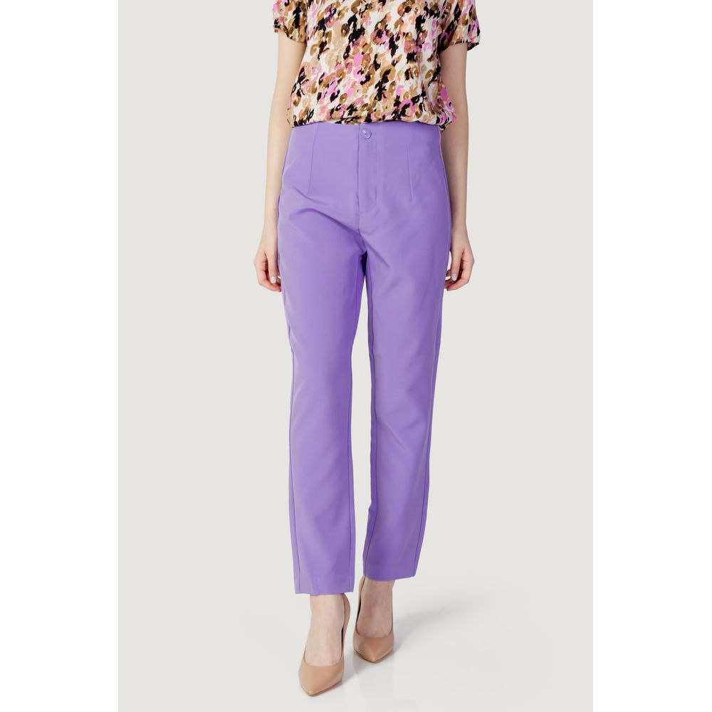 Only Purple Polyester Jeans & Pant Only Light Gray