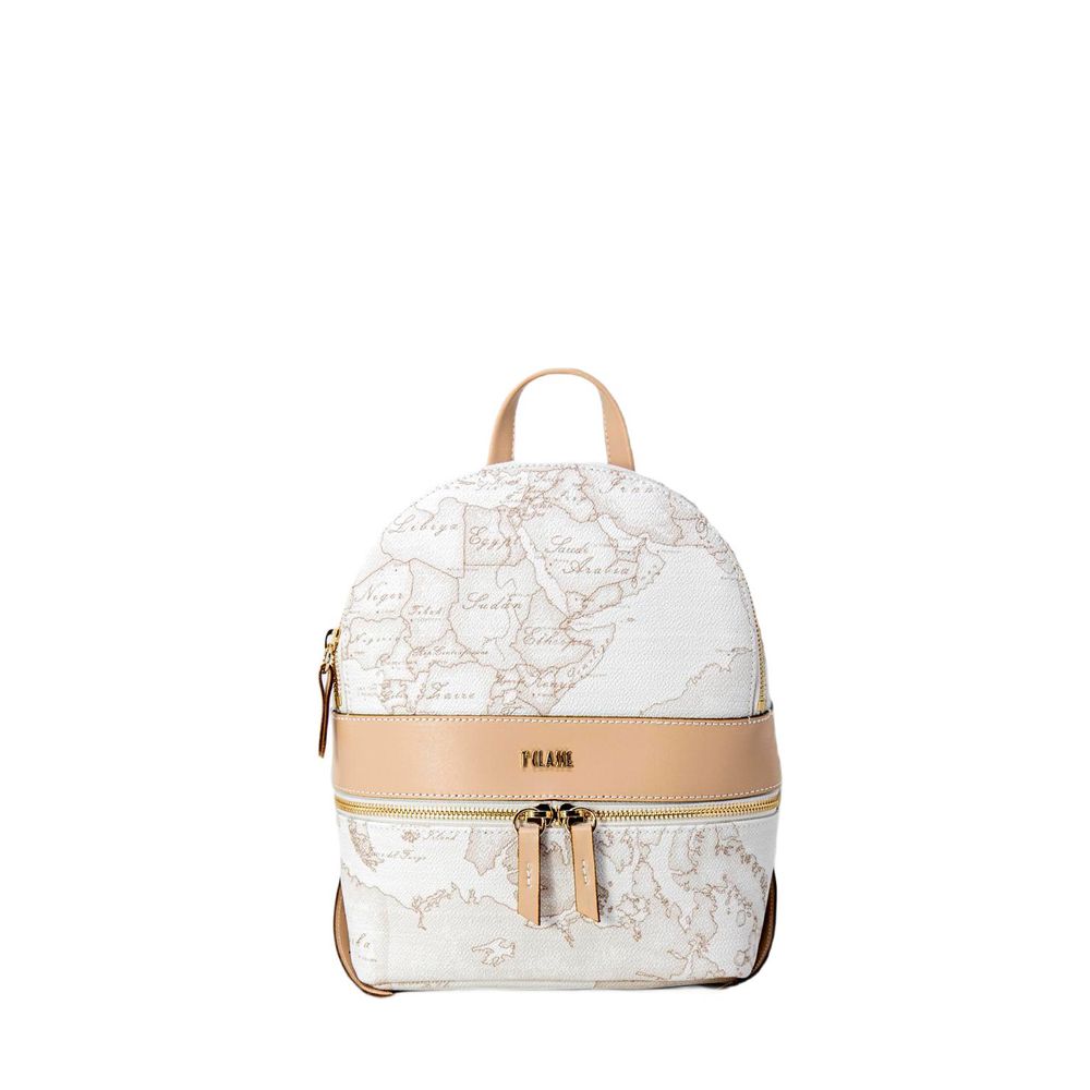 Alviero Martini Prima Classe White Synthetic Leather Backpack Alviero Martini Prima Classe Light Gray