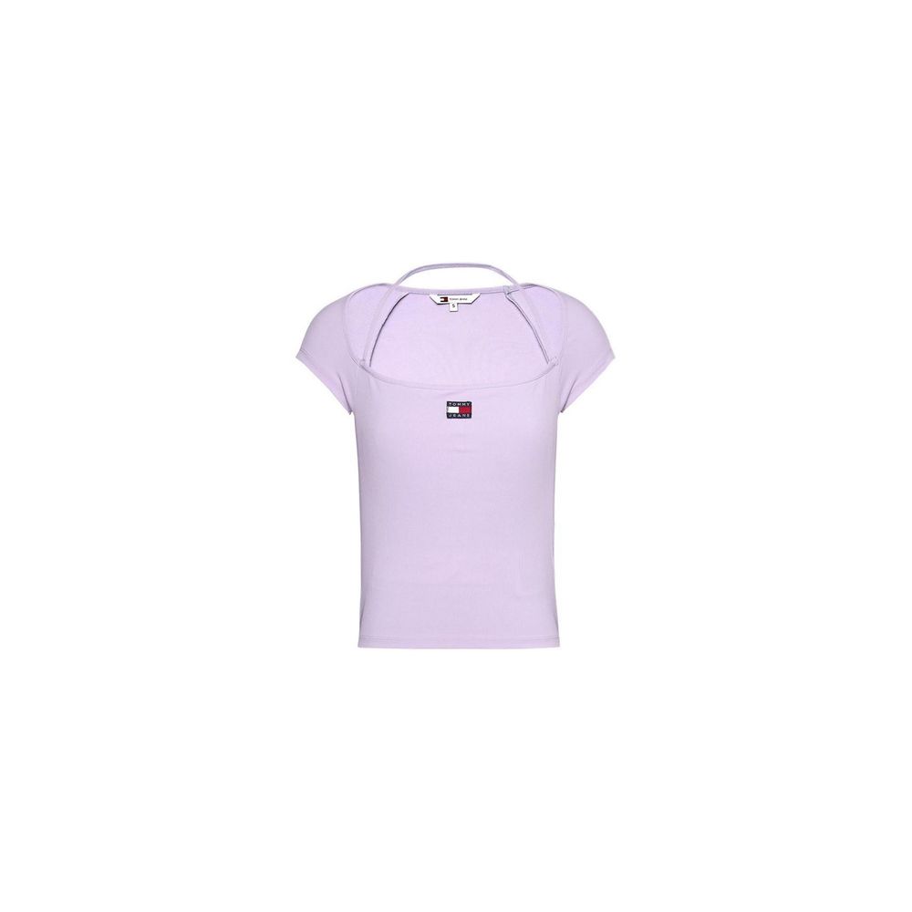 Tommy Hilfiger Jeans Purple Recycled Polyester Tops & T-Shirt Tommy Hilfiger Jeans Thistle
