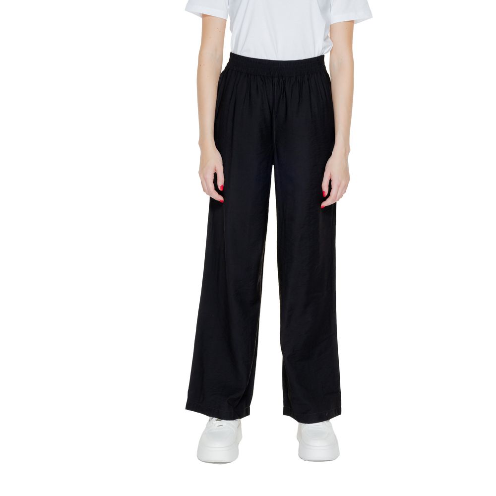 Jacqueline De Yong Black Viscose Jeans & Pant Jacqueline De Yong Black