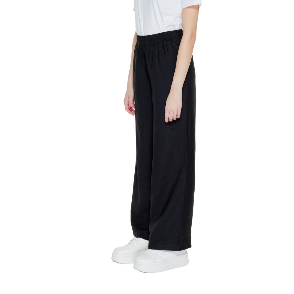 Jacqueline De Yong Black Viscose Jeans & Pant Jacqueline De Yong Black