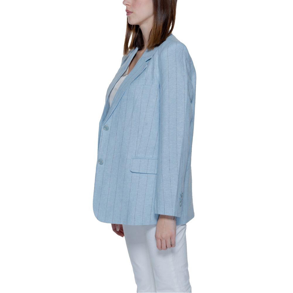 Vero Moda Light Blue Linen Suits & Blazer Vero Moda Dark Gray
