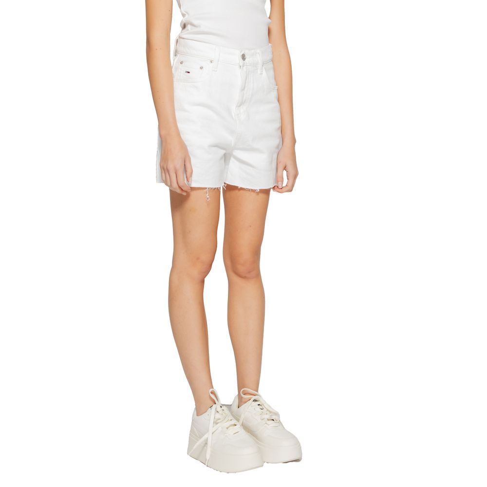 Tommy Hilfiger Jeans White Recycled Cotton Short Tommy Hilfiger Jeans Light Gray