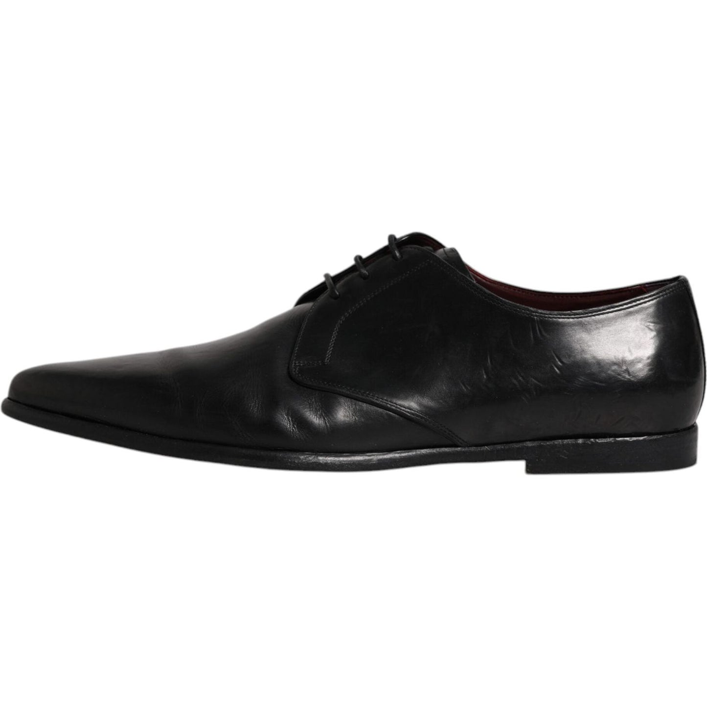 Dolce & Gabbana Black Leather Lace Up Men Derby Formal Shoes Dolce & Gabbana Black