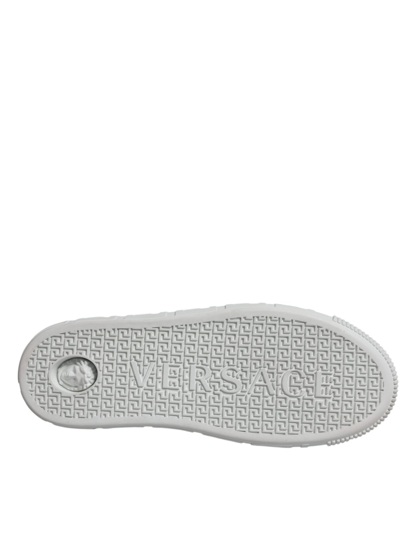 Versace White Pink Greca Print Platform Low Top Sneakers Shoes Versace Gray