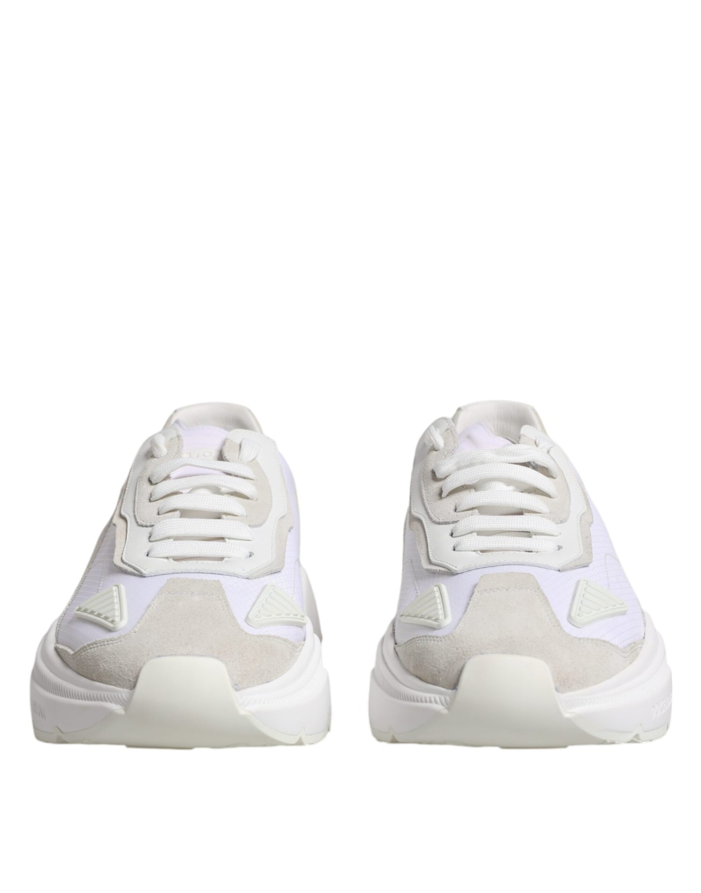Dolce & Gabbana White Leather Daymaster Low Top Sneaker Shoes Dolce & Gabbana Light Gray