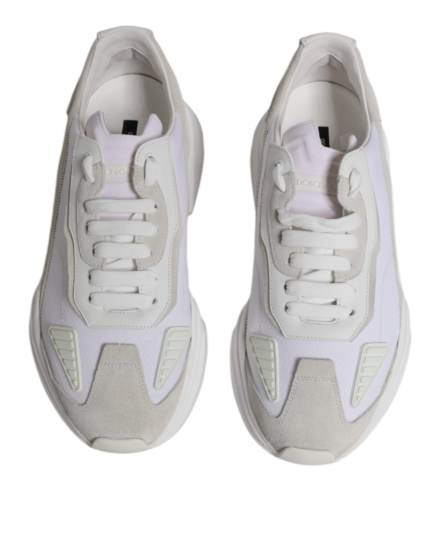 Dolce & Gabbana White Leather Daymaster Low Top Sneaker Shoes Dolce & Gabbana Gray