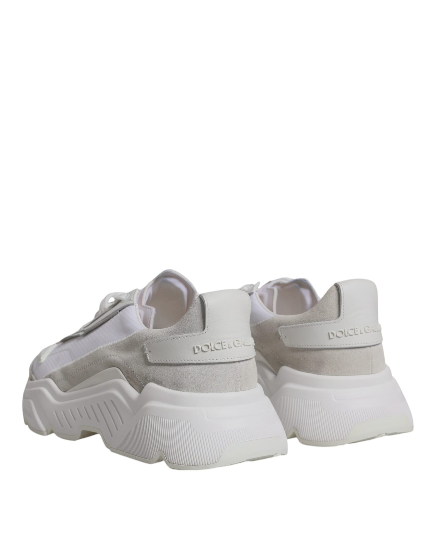 Dolce & Gabbana White Leather Daymaster Low Top Sneaker Shoes Dolce & Gabbana Dark Gray