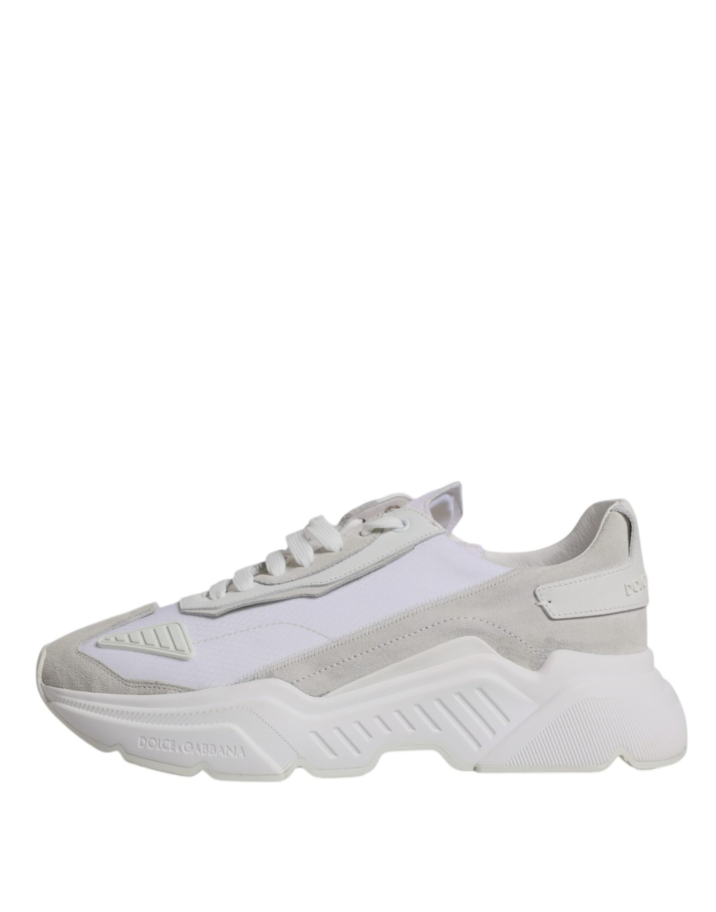 Dolce & Gabbana White Leather Daymaster Low Top Sneaker Shoes Dolce & Gabbana Gray